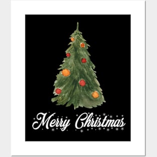 Watercolor Christmas Tree Posters and Art